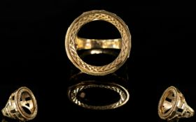 9ct Gold Ring Mount For a Full Sovereign. Fully Hallmarked for 9ct Gold. 5.9 grams.