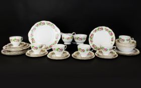 Bone China Colclough Part Tea Service including 6 Large Side Plates, 6 Small Side Plates, 6 Saucers,
