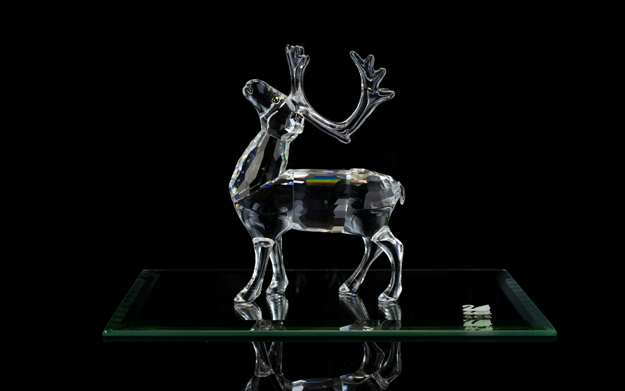 Swarovski Crystal Figurine ' Reindeer ' Designer Anton Hirzinger. No 7475 NR 000 602.