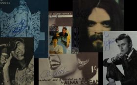 Pop Star Autographs :- Album of Super signatures including - Roy Orbison, The Who, Cilla Black,