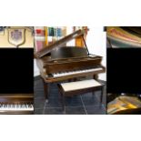 Mahogany Framed Baby Grand Piano made by Challen 1804. Patent no's 419777 and 419778. The piano