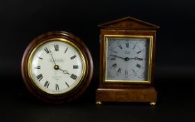 Two Modern Quartz Clocks comprising of "Comitti Of London" mantel clock with white chapter dial and