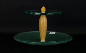 Large Frosted Glass 3 tier Cake Stand