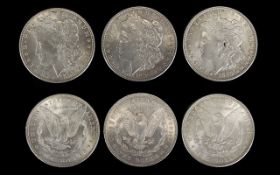 United States of America SIlver One Dollars ( 3 ) In Total. All High Grade Silver Coins - Dates