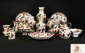 Masons - Ironstone Printed and Hand Painted Extensive and Impressive Collection of Vases,