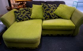 A Large Contemporary Corner/Modular Sofa plush chenille sofa with integrated chaise,