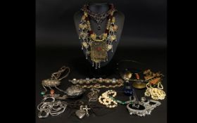 A Large Quantity Of Costume Jewellery Over twenty items to include several Indian and Persian stone
