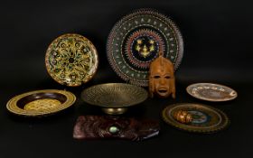 A Collection Of Oriental Items Nine items in total to include several metal chargers,