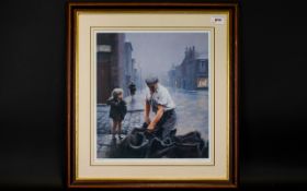 M Grimshaw Signed Limited Edition Print Titled Bagging The Coal. Framed, mounted and behind glass.