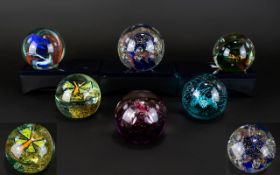 A Good Collection of Vintage quality Glass Paperweights (6) in total. Various names 1.