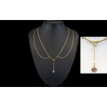 George Jensen Stunning Designed 18ct Gold Necklace / Pendant Drop,