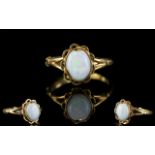 Vintage 9ct Gold Single Stone Opal Set Dress Ring. Fully hallmarked. Est Opal weight 1.50cts.