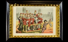 Tom Merry Framed Colour Lithograph Presentation Cartoon 'Will It Come To This (A Radical's Vision Of