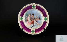 Royal Vienna Style Fine Handpainted and Signed Cabinet Plate signed F Boucher circa 1890.