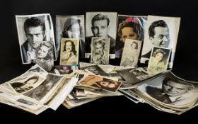 Film Star Photographs Large collection 10 x 8, post card sizes.