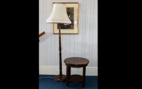 Oak Occasional Table. Circular table with circular bottom shelf. Circa 1930's of typical form.