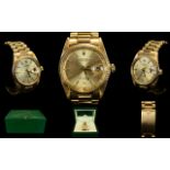 Rolex 18ct Gold - Gents Oyster Perpetual Date-Just Wrist Watch, Superlative Chronometer,