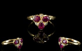 18ct Gold Ruby and Diamond Set Dress Ring of Nice Quality.