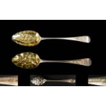 William IV Matched Pair Of Quality Silver Berry Spoons With Gilt Bowls Hallmarked for London 1834,