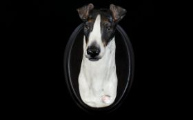Royal Doulton Rare Greyhound Dog Wall Mount Circa 1930's, ceramic greyhound profile head,