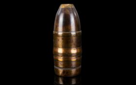 Military Interest Antique Naval Cartridge Brass Heavy weight casing marked VSM to body,