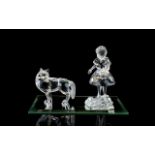 Swarovski Silver Crystal Figures ( 2 ) From The Fairy Tales Collection ' Little Red Riding Hood