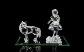 Swarovski Silver Crystal Figures ( 2 ) From The Fairy Tales Collection ' Little Red Riding Hood