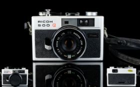 Ricoh 500g (1972) 35mm Film Range Finder Camera with excellent high contrast F.2.8 Rikenon Lens.