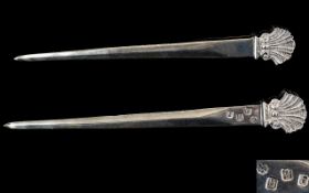 Irish Silver - Rare Wheat sheaf Letter Opener. Hallmark Dublin 1969, Maker Royal Irish Silver Ltd.