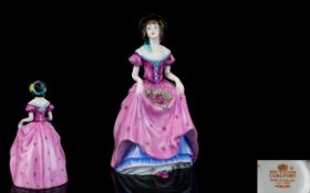 Coalport Early Pre-war Handpainted Porcelain Figurine 'Penelope' Style One Finished in rose pink
