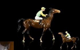 Beswick Jockey and Racehorse Figure ' Racehorse and Jockey ' Colour way No 2. Model No 1037.