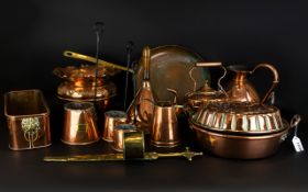 A Collection Of Vintage Copper Kitchen Items Thirteen in total, each in good condition to include,