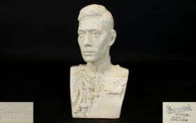 Beswick Ware Ceramic Bust of George VI. Signed Felix Weiss. Date 1937. 9 Inches High.