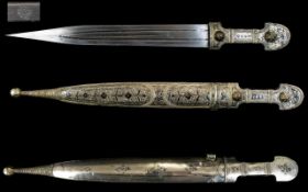 Antique Silver inlaid Georgian/Caucasus Kindjal Dagger A late 19th /early 20th century Cossack