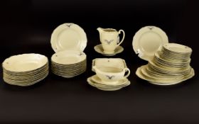 Hackefors Scandinavian Pottery Part Dinner Set comprising 12 soup bowls, 11 dessert bowls,