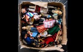 Large Collection ( Approx 82) Vintage Tourist/World Dolls.