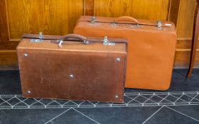 Vintage Leather Suitcase together with another vintage Antler suitcase.