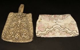 Two Art Deco Antique Seed Bead Evening Bags Each in good vintage condition,
