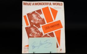 Louis Armstrong Autograph On 1950's Page