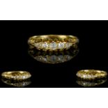 Antique Period 18ct Gold 5 Stone Diamond Set Ring. Gallery Setting.