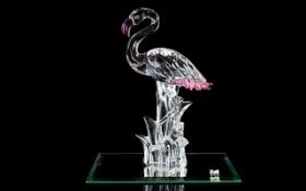 Swarovski S.C.S. Crystal Figure ' Flamingo ' Feathered Beauties Collection.