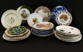 Box Of Assorted Cabinet Plates To Include Staffordshire Blue And White, Royal Doulton, Grindley,