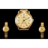 Jaeger Le Coultre Gents 9ct Gold Cased Automatic Wristwatch with later attached 18ct gold