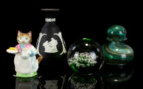 A Small Collection Of Ceramics And Glass Figures.