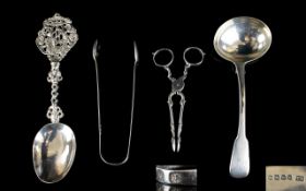 A Collection of Antique Silver Items (4) in total. Comprises 1.