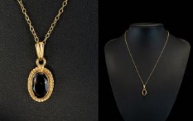 9ct Yellow Gold Mount Topaz Set Pendant Attached To A 9ct Gold Chain. Both fully hallmarked.