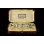 Ladies Art Deco Platinum & Diamond Bracelet Watch, Rectangular Case,
