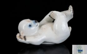 Royal Copenhagen Ceramic Animal Figurine ' Polar Bear ' Series. No 537.