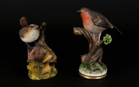Capodimonte Handpainted Porcelain Bird Figure 'Robin' Six inches in height,
