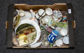 A Collection Of Assorted Pottery including commemorative ware, Booths Cabinet Plates, Royal Grafton,